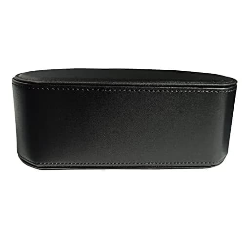 RHCSZ Black Leather Remote Control Holder with 5 Compartments | Desktop Organizer for TV, Media Player, Pen, Glasses thumbnail 3