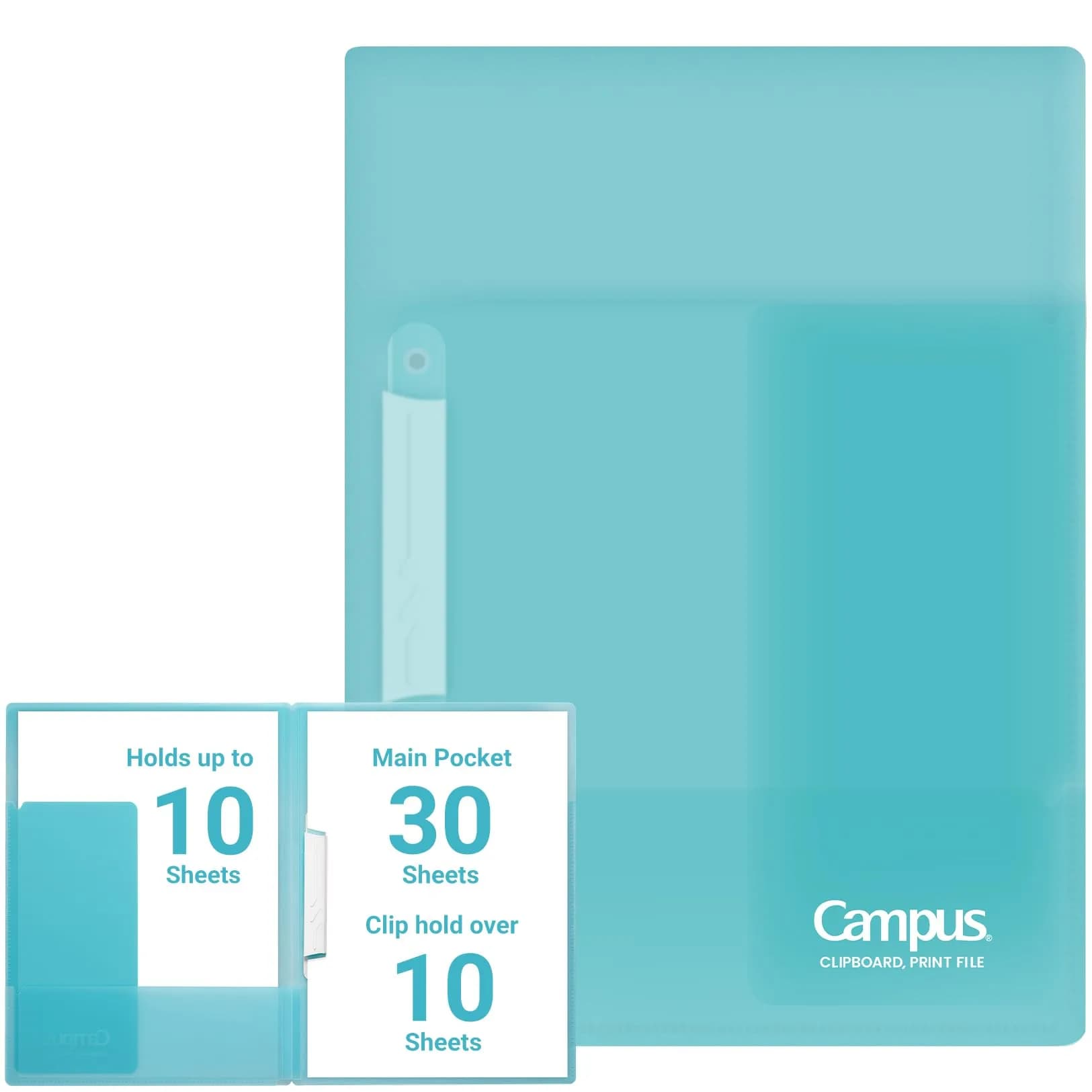 Kokuyo Portfolio Folder with Pockets, Light Blue, A4/Letter Size | Dual-Purpose Clip & Pocket Design
