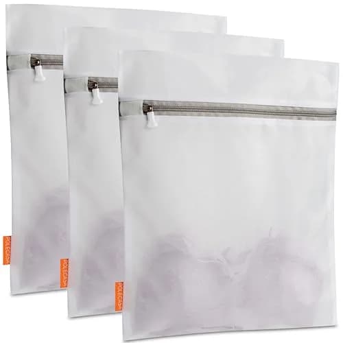 Polecasa Mesh Laundry Bags 3 Pack, 12 x 16" Medium, Fine Mesh | Durable, Auto-Lock Zipper, Safe for Delicates thumbnail 1