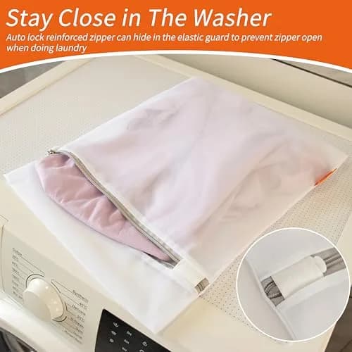 Polecasa Mesh Laundry Bags 3 Pack, 12 x 16" Medium, Fine Mesh | Durable, Auto-Lock Zipper, Safe for Delicates thumbnail 4