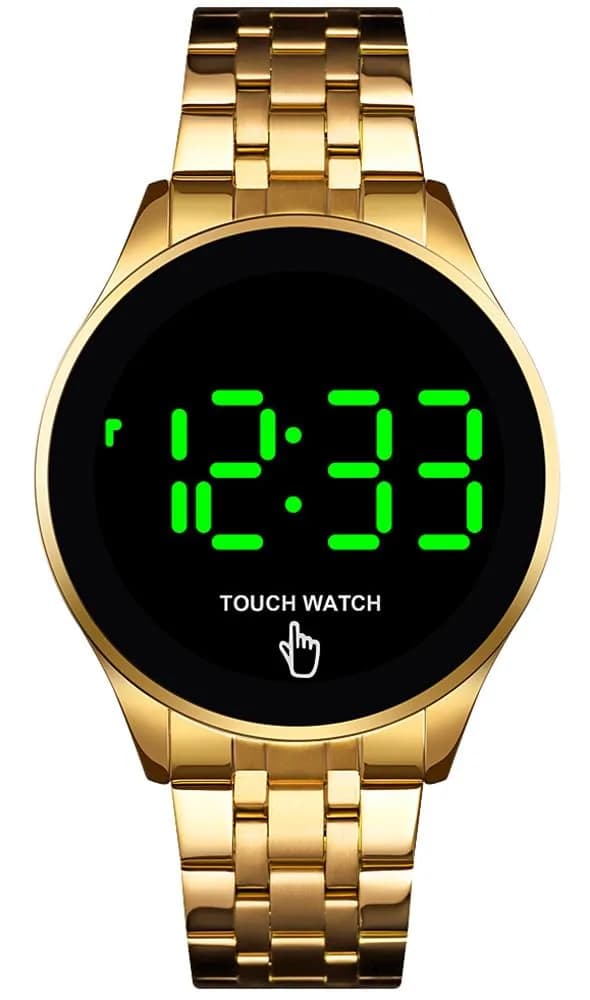 PASOY Men's Gold Digital LED Touch Screen Watch 42mm (1.65in) | Modern Style & Everyday Practicality — gold