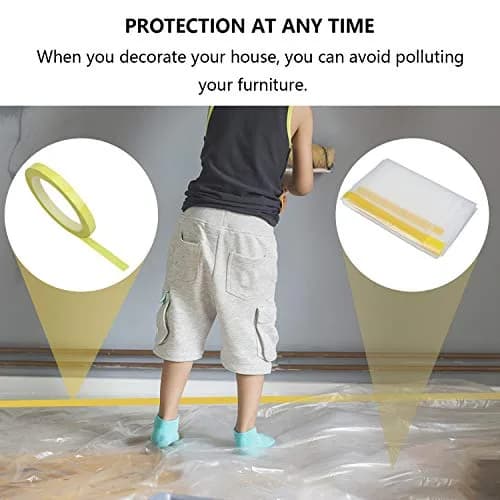 HERSENT 2 Packs 12ft Plastic Sofa Couch Cover Waterproof Dustproof for Sectional Sofa & Bed, Extra Large Furniture Protector (146" x 108") thumbnail 6