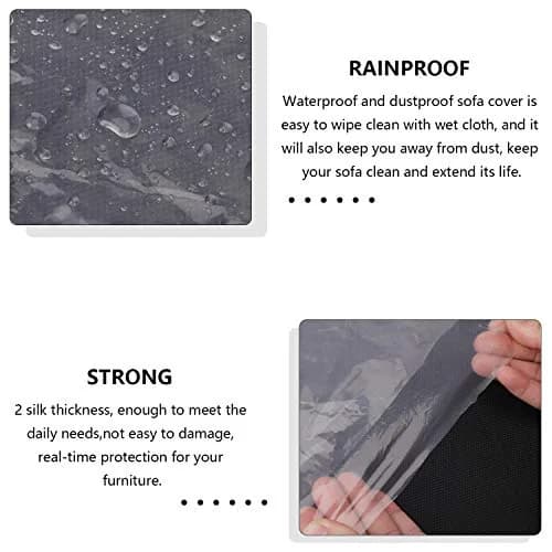 HERSENT 2 Packs 12ft Plastic Sofa Couch Cover Waterproof Dustproof for Sectional Sofa & Bed, Extra Large Furniture Protector (146" x 108") thumbnail 7