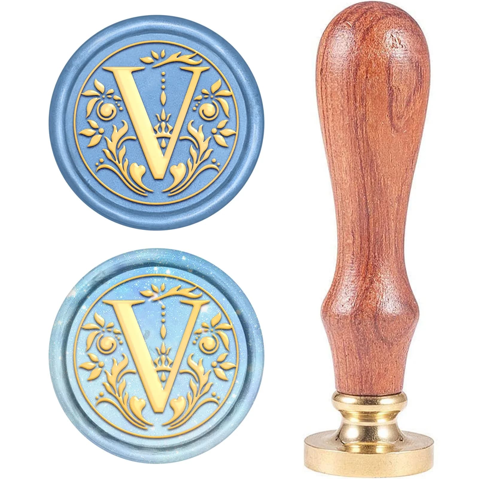 CRASPIRE Letter V Wax Seal Stamp 25mm | Vintage Alphabet Initial for Invitations & Gifts - main product image