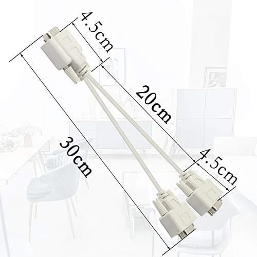 PNGKNYOCN 30cm DB9 Y Splitter Cable DB9 9 Pin 1 Female to 2 Male RS232 Serial Adapter thumbnail 5