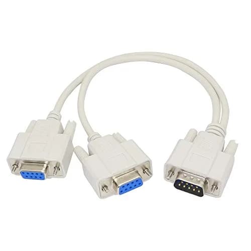 PNGKNYOCN 30cm DB9 Y Splitter Cable DB9 9 Pin 1 Male to 2 Female Rs232 Serial Adapter thumbnail 1