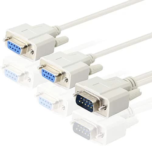 PNGKNYOCN 30cm DB9 Y Splitter Cable DB9 9 Pin 1 Male to 2 Female Rs232 Serial Adapter thumbnail 6