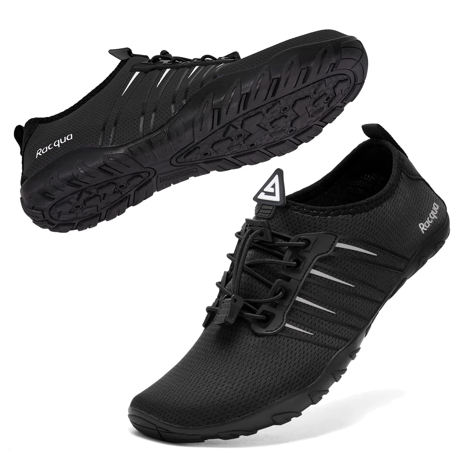 Racqua Water Shoes 12 Women/11 Men | Quick Dry, Barefoot Feel, Anti-Slip (120c) — Hd102-black / 9 Women/8 Men
