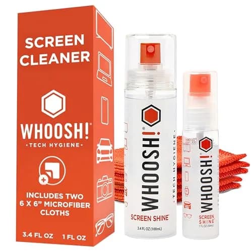 WHOOSH! Screen Shine Duo Electronic Cleaning Kit 108ml (3.7 Fl Oz) | Streak-Free Shine for All Screens — 4.4 Fl Oz
