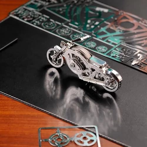 Time for Machine Chrome Rider Mechanical 3D Puzzle 580 g (1.215 lb) | Adult Model Kit with Flywheel Mechanism thumbnail 6
