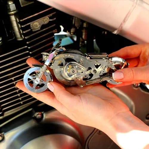 Time for Machine Chrome Rider Mechanical 3D Puzzle 580 g (1.215 lb) | Adult Model Kit with Flywheel Mechanism thumbnail 7