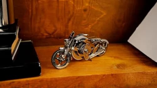 Time for Machine Chrome Rider Mechanical 3D Puzzle 580 g (1.215 lb) | Adult Model Kit with Flywheel Mechanism thumbnail 8