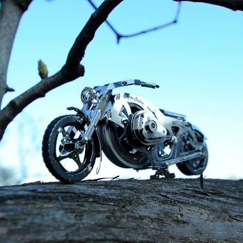 Time for Machine Chrome Rider Mechanical 3D Puzzle 580 g (1.215 lb) | Adult Model Kit with Flywheel Mechanism thumbnail 9