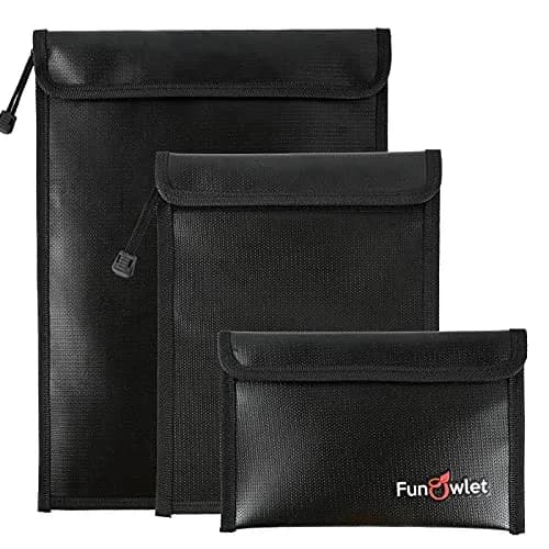 FunOwlet Fireproof Waterproof Document Bag 3-Pack | 34.0 cm (13.4 in) x 27.9 cm (11 in) Black thumbnail 1