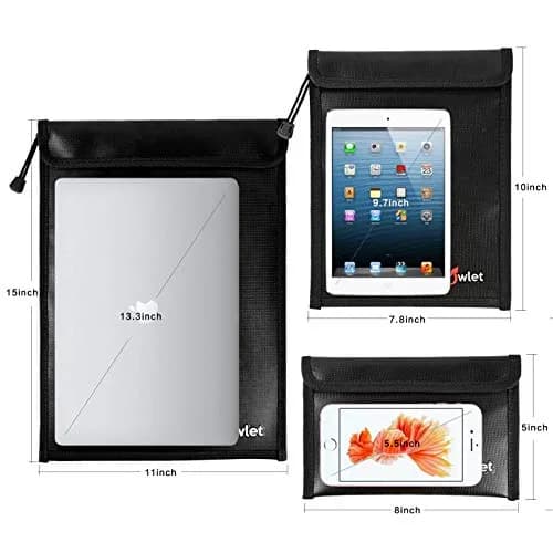 FunOwlet Fireproof Waterproof Document Bag 3-Pack | 34.0 cm (13.4 in) x 27.9 cm (11 in) Black thumbnail 2