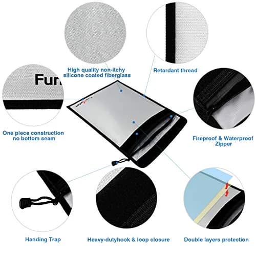 FunOwlet Fireproof Waterproof Document Bag 3-Pack | 360° Protection for A4/A5 Documents, Cash, Passports thumbnail 4