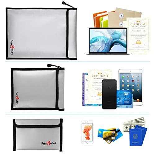 FunOwlet Fireproof Waterproof Document Bag 3-Pack | 360° Protection for A4/A5 Documents, Cash, Passports thumbnail 5