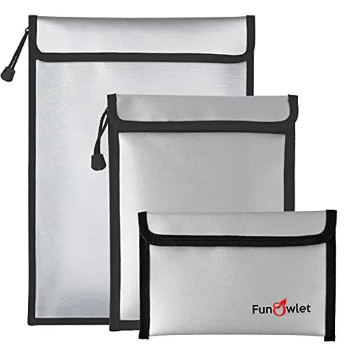 FunOwlet Fireproof Waterproof Document Bag 3-Pack | 360° Protection for A4/A5 Documents, Cash, Passports thumbnail 1