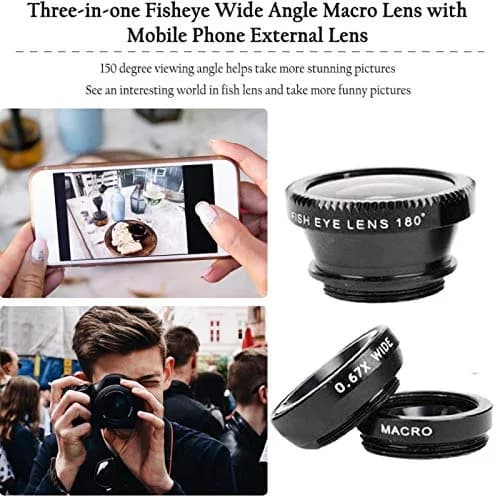 ANJIELO SMART 3-in-1 Universal Phone Camera Lens Kit with Fisheye, Wide Angle, Macro & Clip | 1.6cm (0.63 inch) Diameter thumbnail 3
