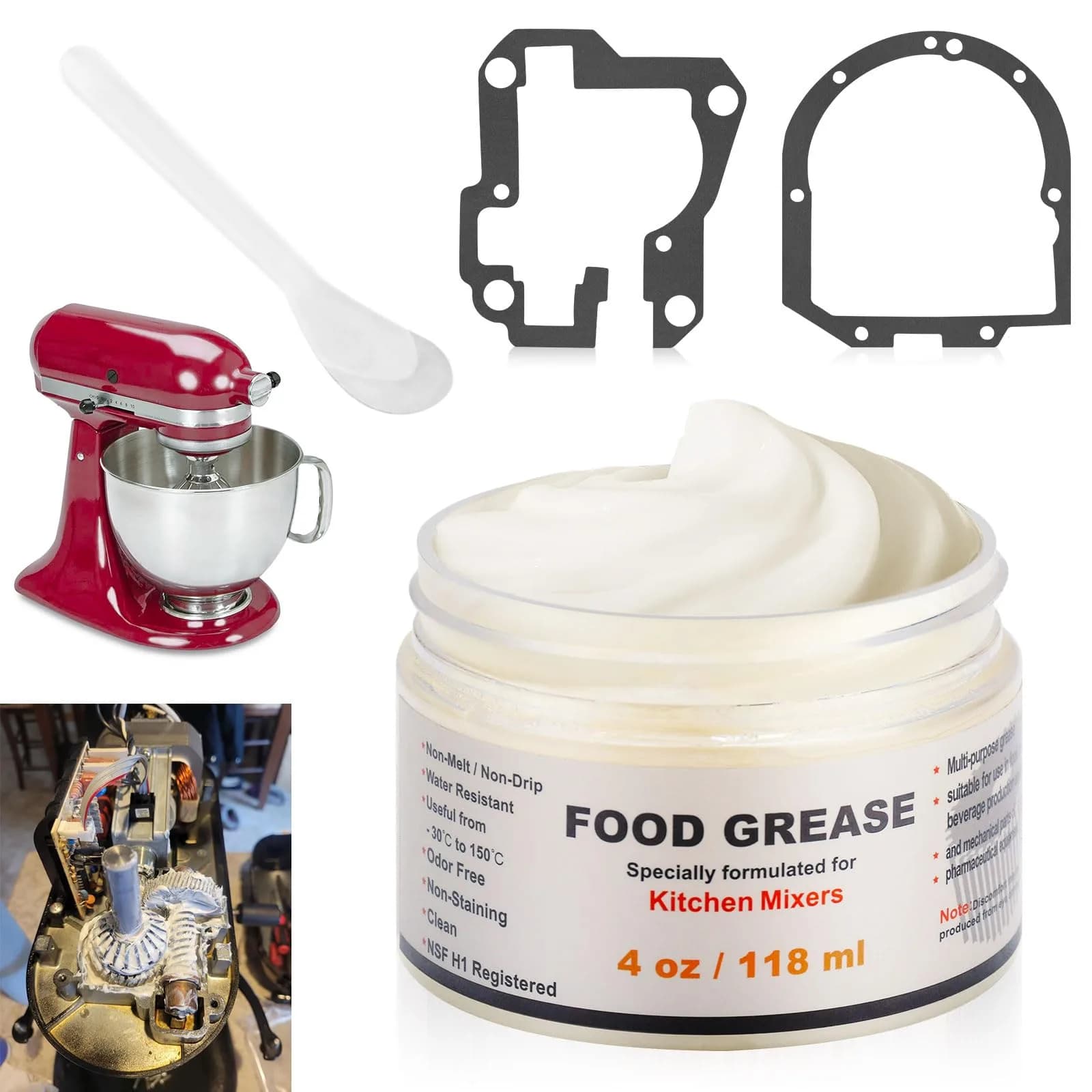 Ohoho Food Grade Grease for KitchenAid Stand Mixer 4 oz (118 ml) | Maintains Mixer Performance & Extends Service Life — 4 ounces
