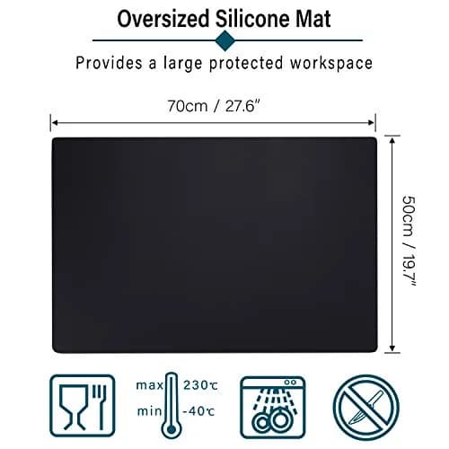 Gartful Oversize Silicone Mat 70cm x 50cm (27.6" x 19.7") | Protects Surfaces from Crafts & Heat thumbnail 2
