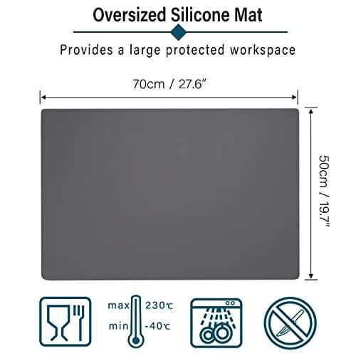 Gartful Silicone Craft Sheet 70cm x 50cm (27.6" x 19.7") | Large Nonstick Desk Protector for Resin Art thumbnail 2
