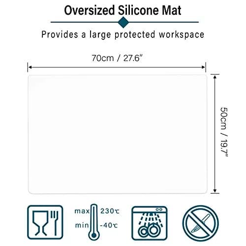 Gartful Oversize Transparent Silicone Mat 70cm x 50cm (27.6 x 19.7 inches) | Protects Crafts & Countertops thumbnail 2