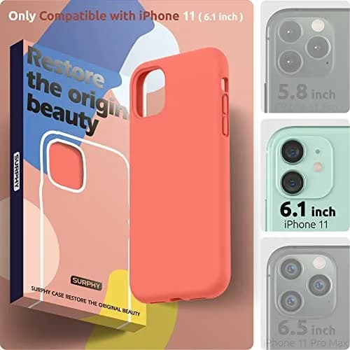 SURPHY Compatible with iPhone 11 Case 6.1 inch | Thickening Liquid Silicone with Microfiber Lining thumbnail 2