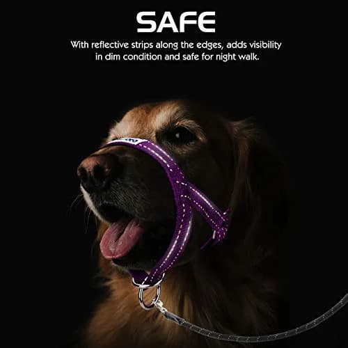 Pawaboo Dog Muzzle Head Halter Collar for Dog Nylon Reflective Adjustable | Stress-Free Control for Small Dogs thumbnail 8