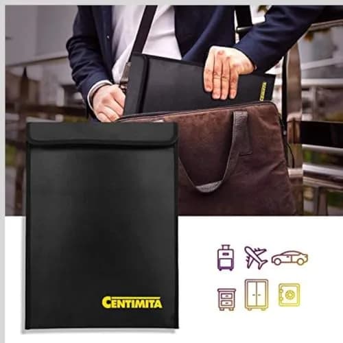 Centimita Fireproof Document Bag Waterproof Safe Folder 15"x11" | Fire & Water Resistant Storage thumbnail 4