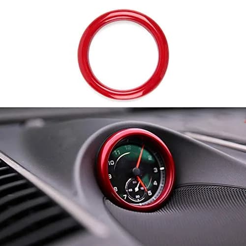 Asrnten Aluminum Ring Emblem Sticker for Porsche 911 718 Cayenne Macan Panamera, Red | Stylish Car Interior Accessory thumbnail 1