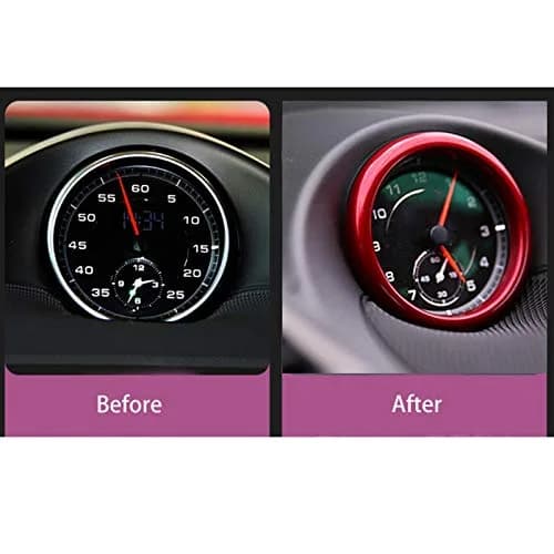 Asrnten Aluminum Ring Emblem Sticker for Porsche 911 718 Cayenne Macan Panamera, Red | Stylish Car Interior Accessory thumbnail 6