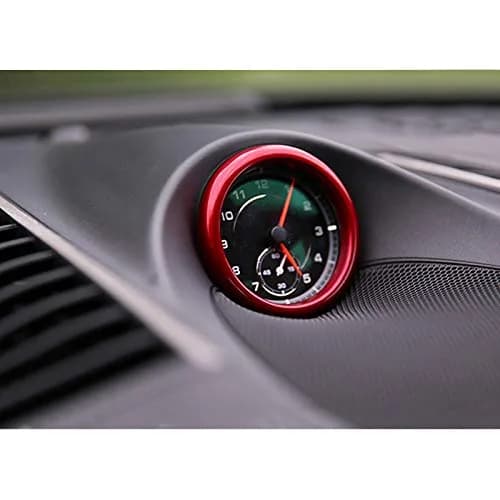 Asrnten Aluminum Ring Emblem Sticker for Porsche 911 718 Cayenne Macan Panamera, Red | Stylish Car Interior Accessory thumbnail 2