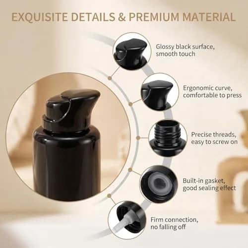 XUMIN Black Plastic Replacement Pump Top Head with Rotate Lock for 20mm PET Bottles (10-Pack) thumbnail 5