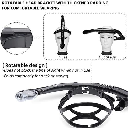 Seago Dry Top Swim Training Snorkel - Black | Front Mount for Lap Swimming & Open Water thumbnail 3