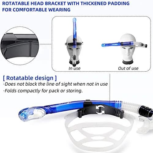 Seago Dry Top Swim Snorkel for Lap Swimming - Blue | 0.28 kg (0.62 lb) thumbnail 3