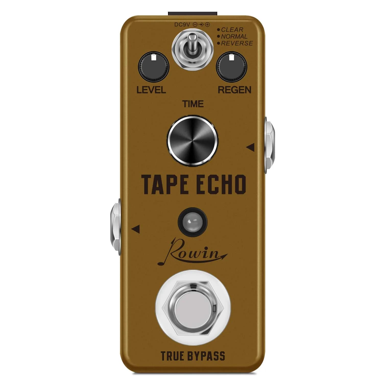 Rowin LEF-3809 Tape Echo Delay Digital Guitar Effect Pedal with 3 Tones, 9V DC — Tape Echo