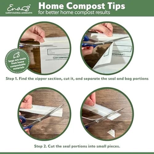 Earth's Natural Alternative Compostable Food Storage Bags Sandwich Size 150 Pack | Plant-Based & BPI Certified thumbnail 6