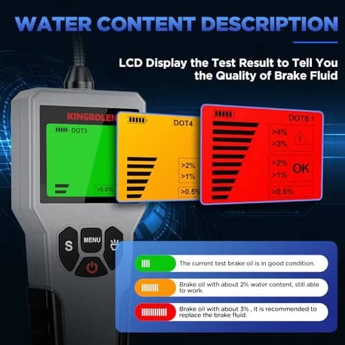 KINGBOLEN BF200 Brake Fluid Tester | High Precision Moisture Analyzer with LCD Screen & Audible Alarm thumbnail 5