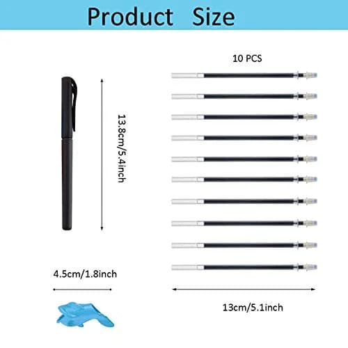 YOUFU Disappearing Ink Pens for Kids | Auto Fade & Water Erasable, 10 Refills, Safe Plastic, Blue Ink, Classic Design thumbnail 2
