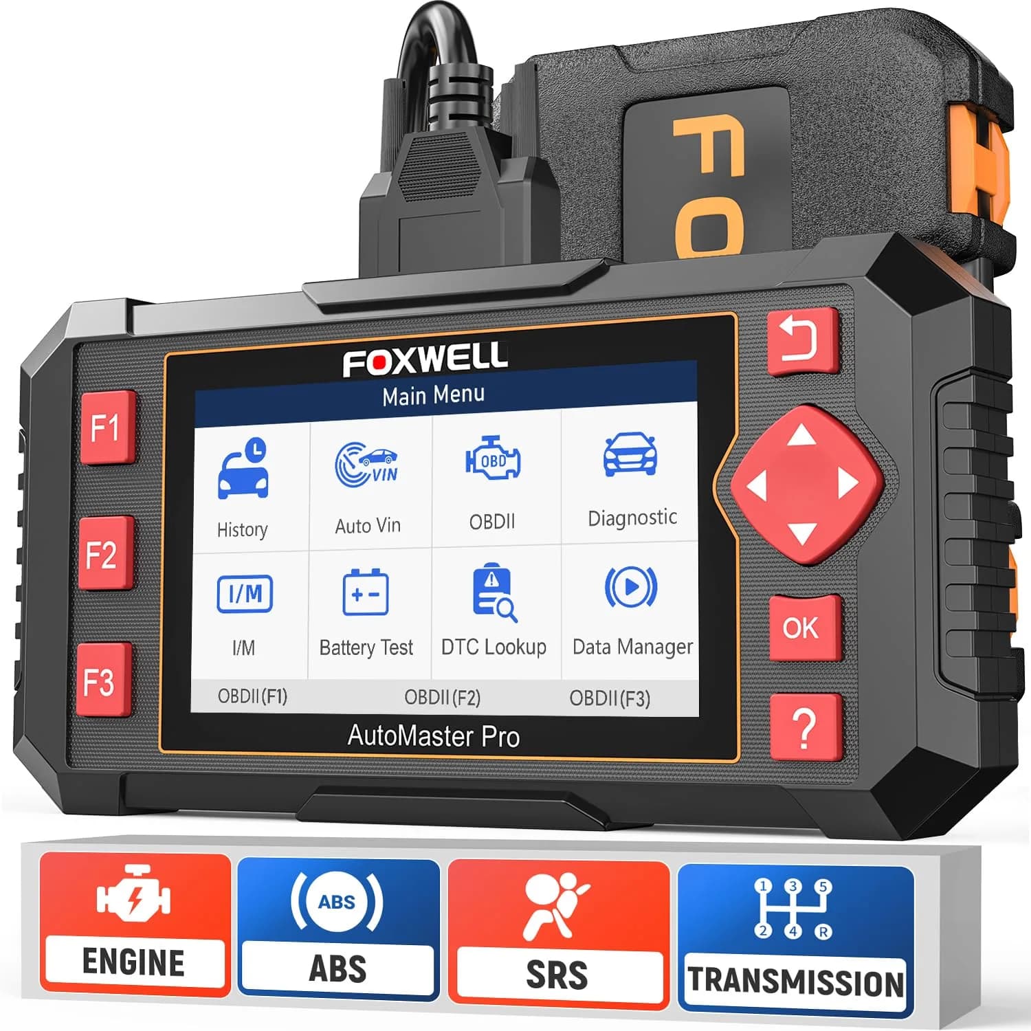 FOXWELL NT604 Elite OBD2 Scanner ABS SRS Transmission | Reads Codes for Engine, Airbag, Transmission, ABS Systems - main product image