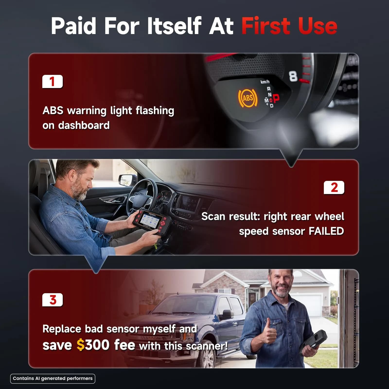 FOXWELL NT604 Elite OBD2 Scanner ABS SRS Transmission | Reads Codes for Engine, Airbag, Transmission, ABS Systems - view 5