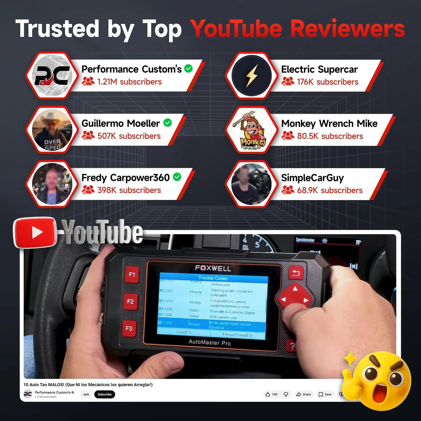 FOXWELL NT604 Elite OBD2 Scanner ABS SRS Transmission | Reads Codes for Engine, Airbag, Transmission, ABS Systems - view 7