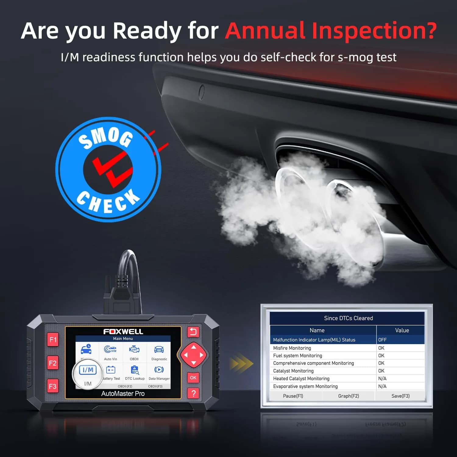 FOXWELL NT604 Elite OBD2 Scanner ABS SRS Transmission | Reads Codes for Engine, Airbag, Transmission, ABS Systems - view 9