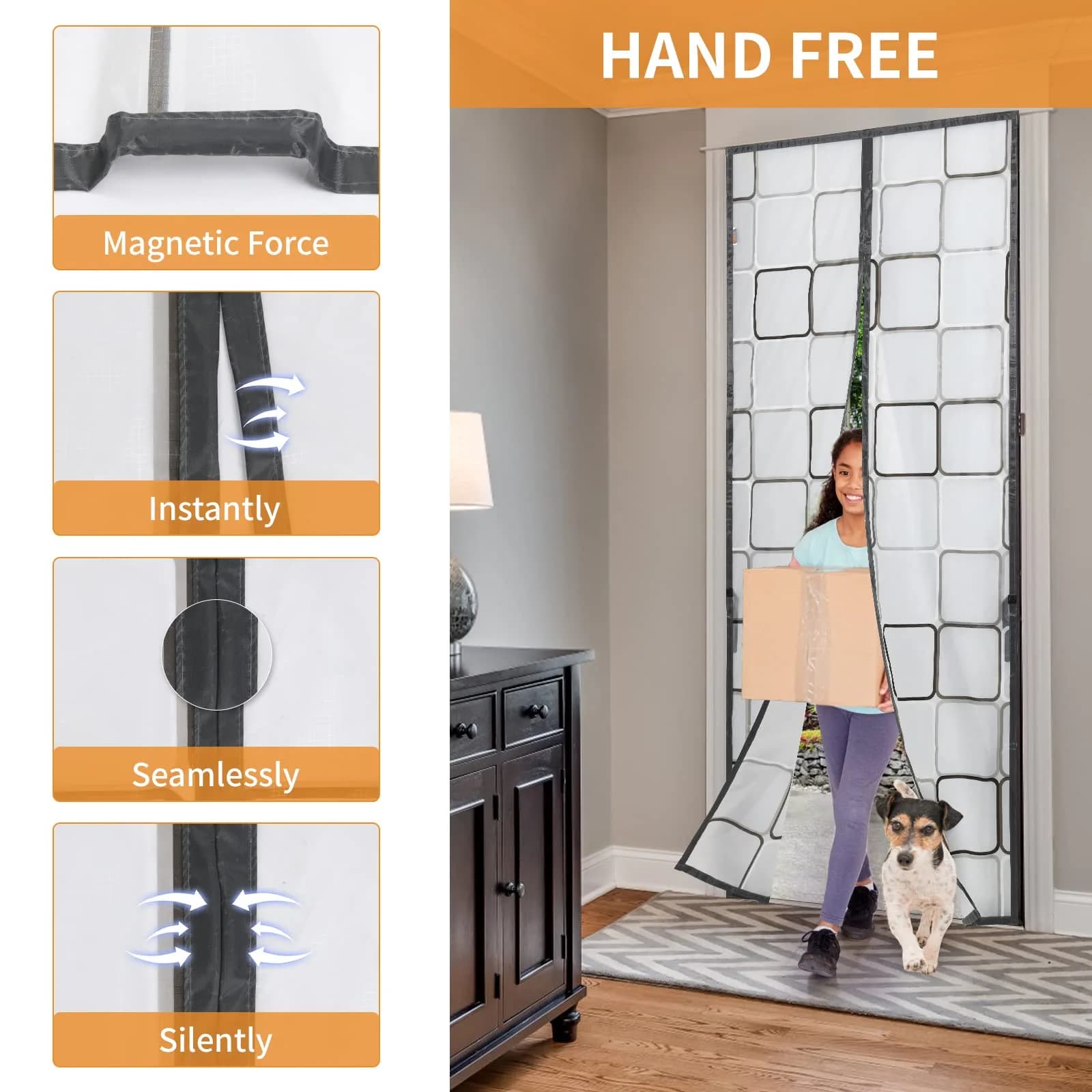 PICK FOR LIFE Magnetic Thermal Insulated Door Curtain 36x96 | Keep Warm & Cool, Pet & Kid Friendly thumbnail 5