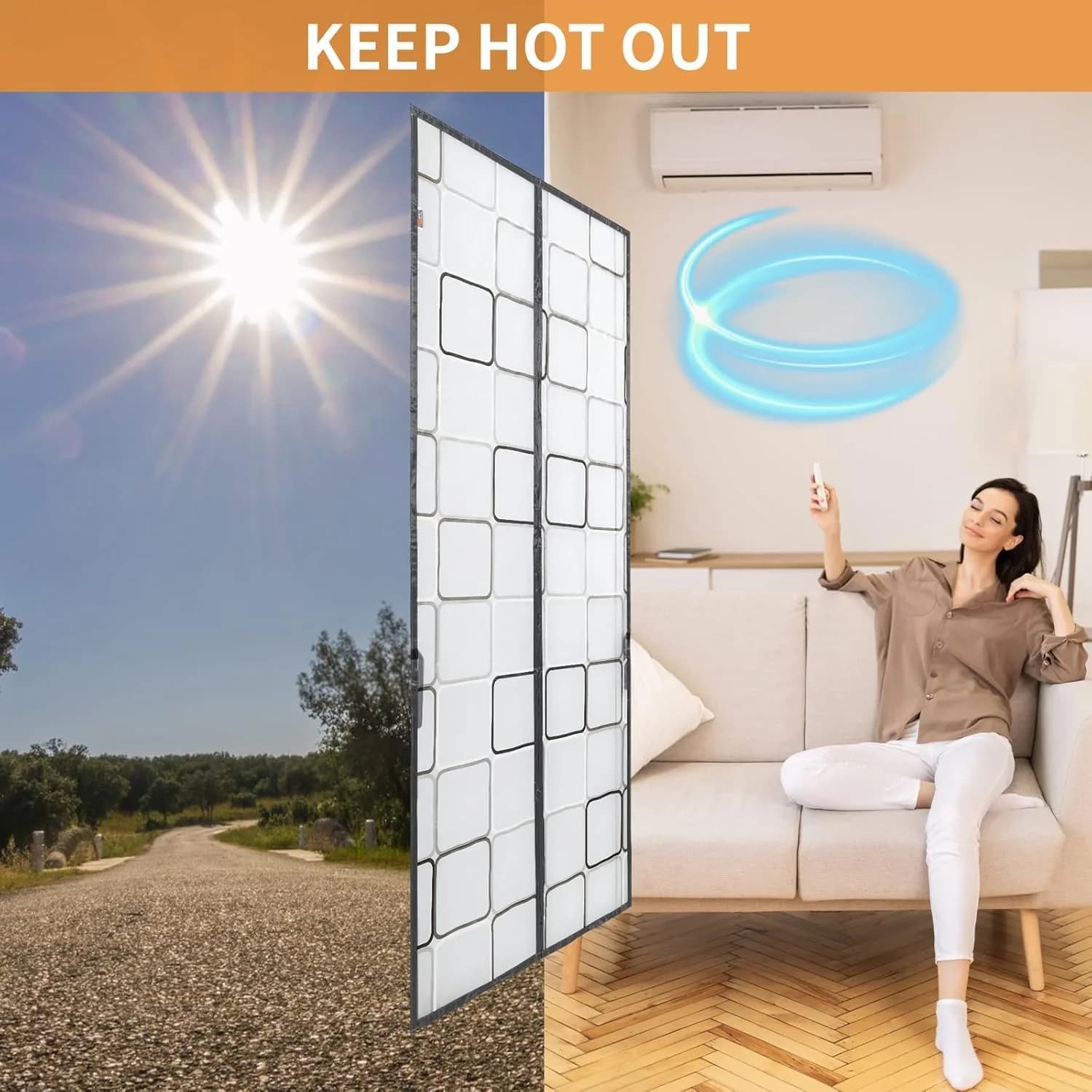 PICK FOR LIFE Magnetic Thermal Insulated Door Curtain 36x96 | Keep Warm & Cool, Pet & Kid Friendly thumbnail 3