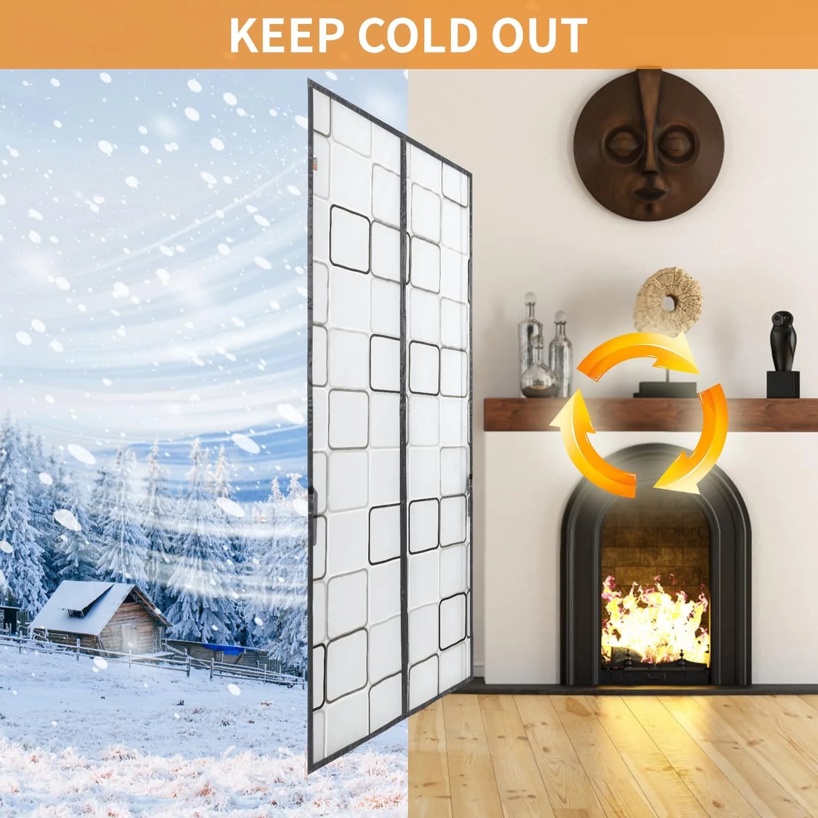 PICK FOR LIFE Magnetic Thermal Insulated Door Curtain 36x96 | Keep Warm & Cool, Pet & Kid Friendly thumbnail 4