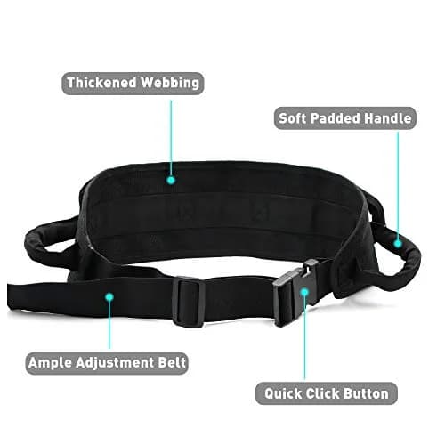 BRMDT Gait Belt with 7 Padded Handles & 5.4" Wide Nylon Webbing, Adjustable 31.5-54in (250lbs Capacity) | Medical Patient Mobility Aid thumbnail 2
