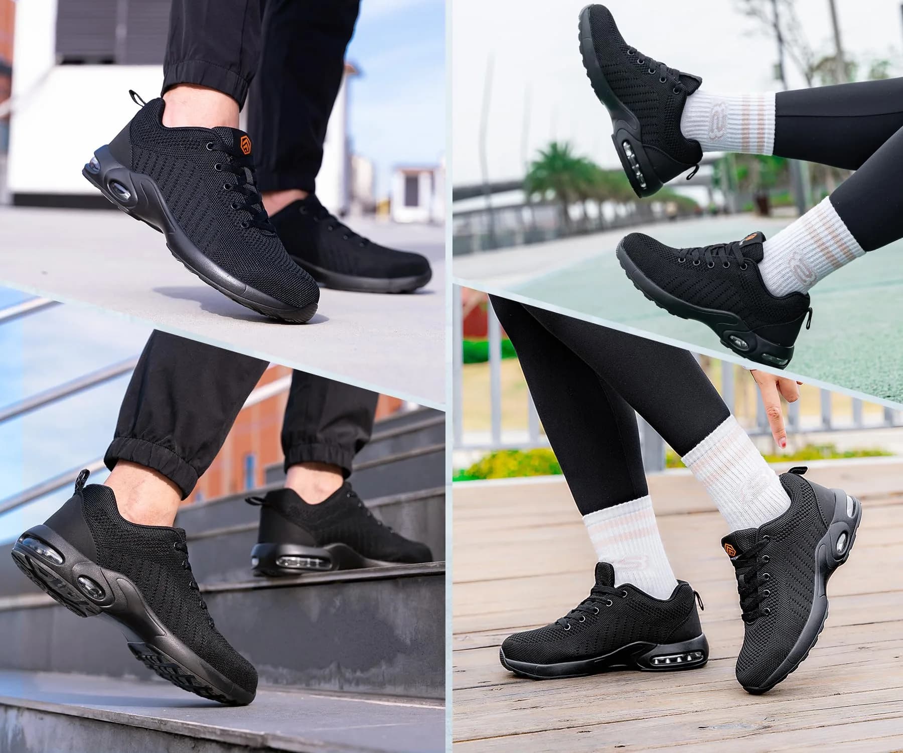 DYKHMILY Steel Toe Work Shoes for Men & Women | 0.8 kg (1.76 lb) | Black - view 2