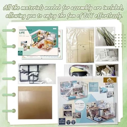 Flever DIY Dollhouse Miniature Kit Creative Room with Loft Apartment Scene, 24cm (9.6in) | For Ages 14+ thumbnail 4